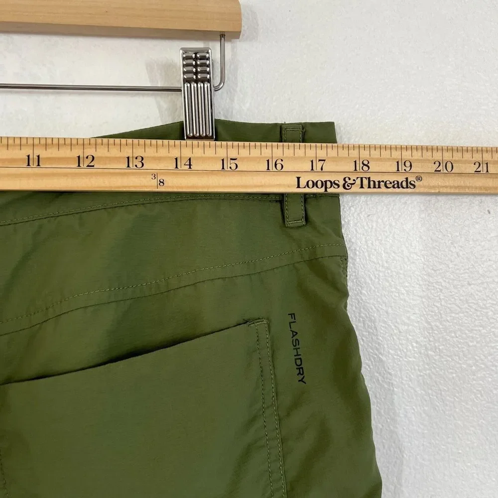 The North Face Swim Trunks Men FlashDry Medium Green Nylon Board Shorts Swimwear